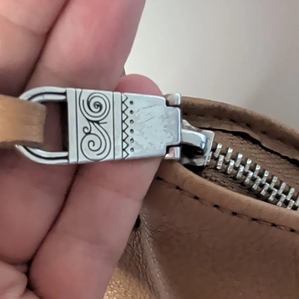 Brighton Tan Shoulder Bag with Black Floral Design - Picture 5 of 14